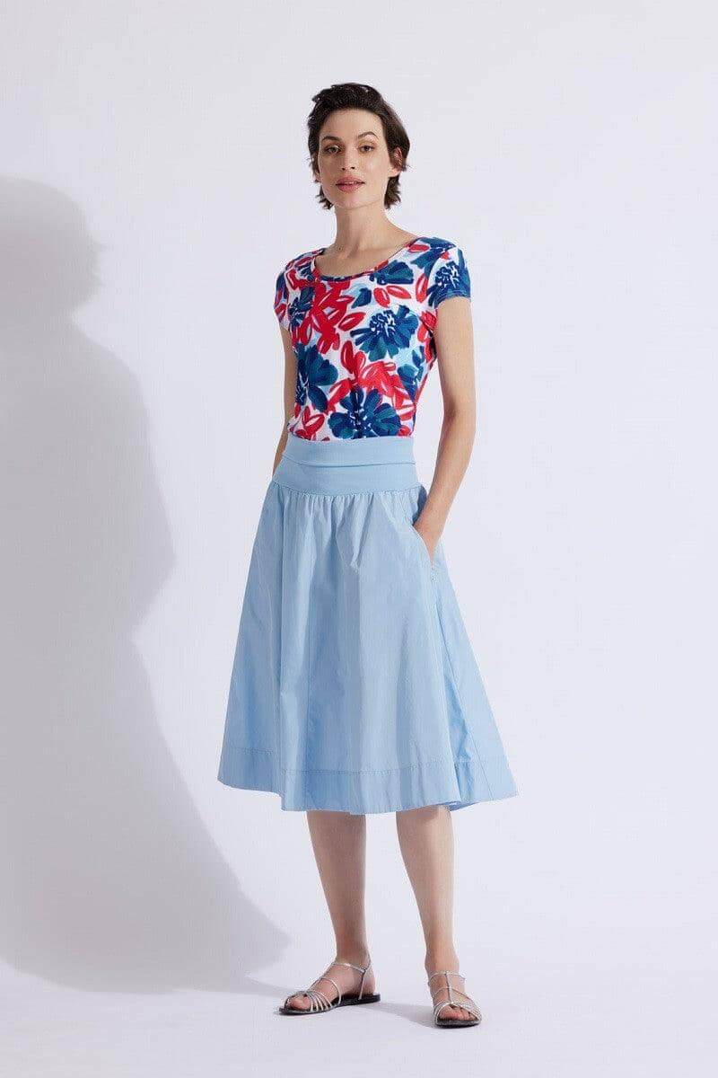 Wendeshirt Jawenda Shirt Fox's s055 Blau-Rot Blume 34 